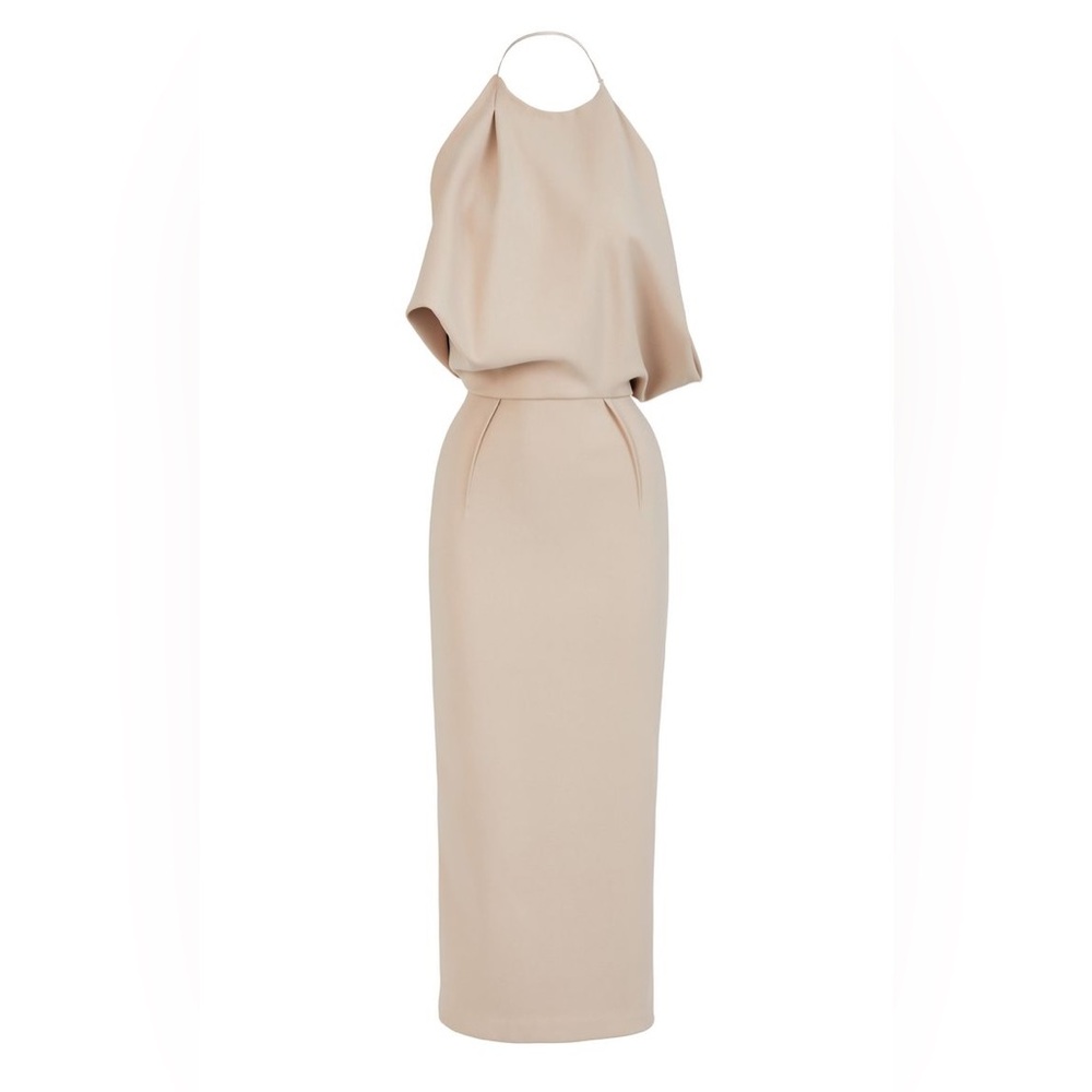Maticevski Signet Draped Halter Midi Dress